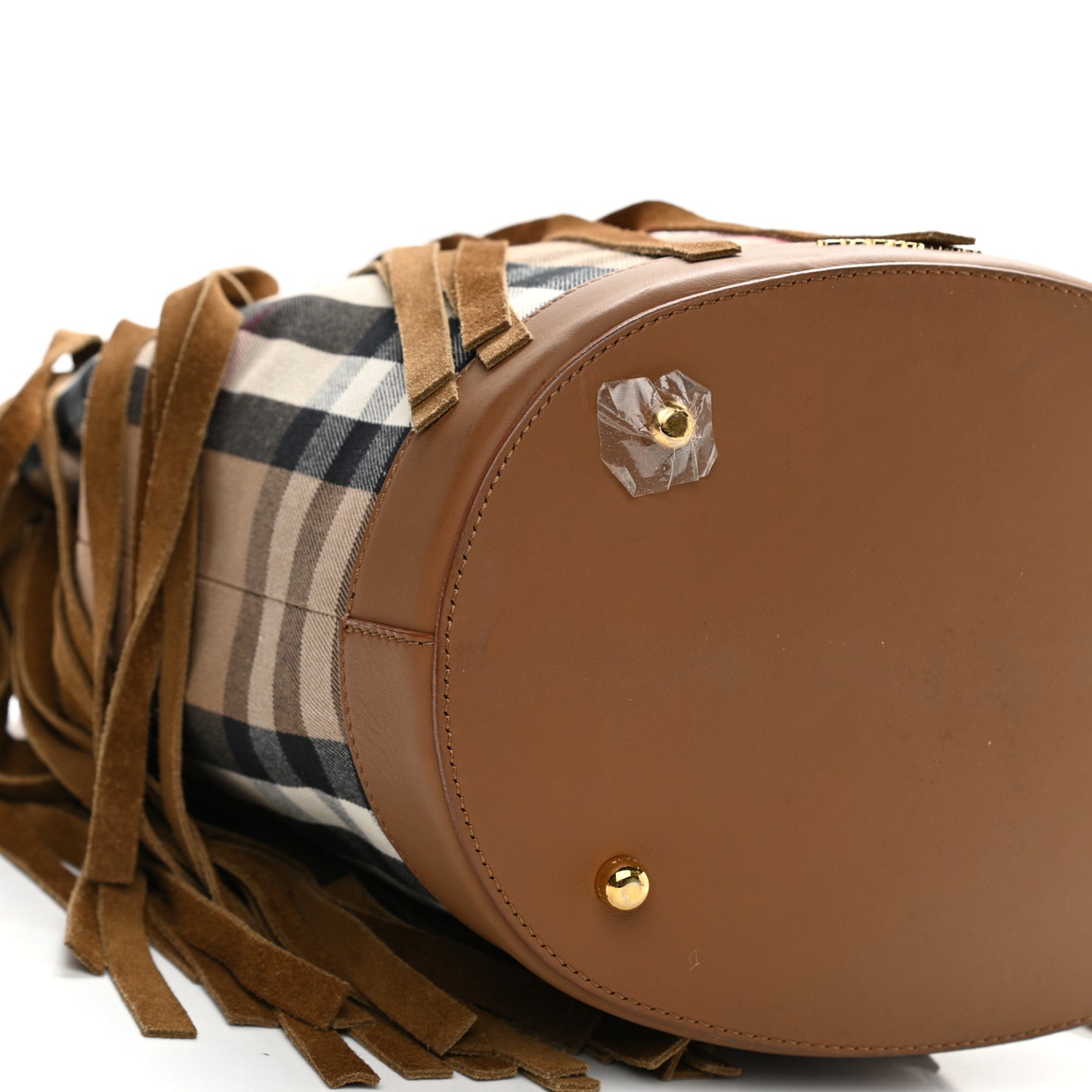 Prorsum Suede Fringe Bucket Bag Brown