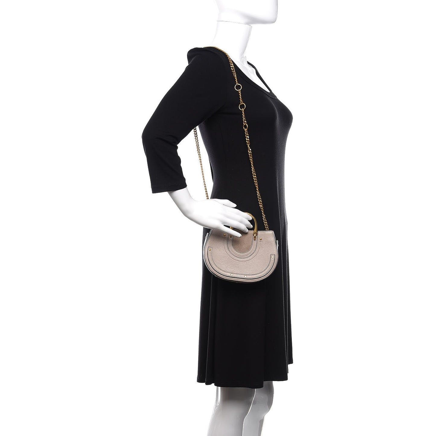 Calfskin Suede Mini Pixie Signature Belt Bag Motty Grey
