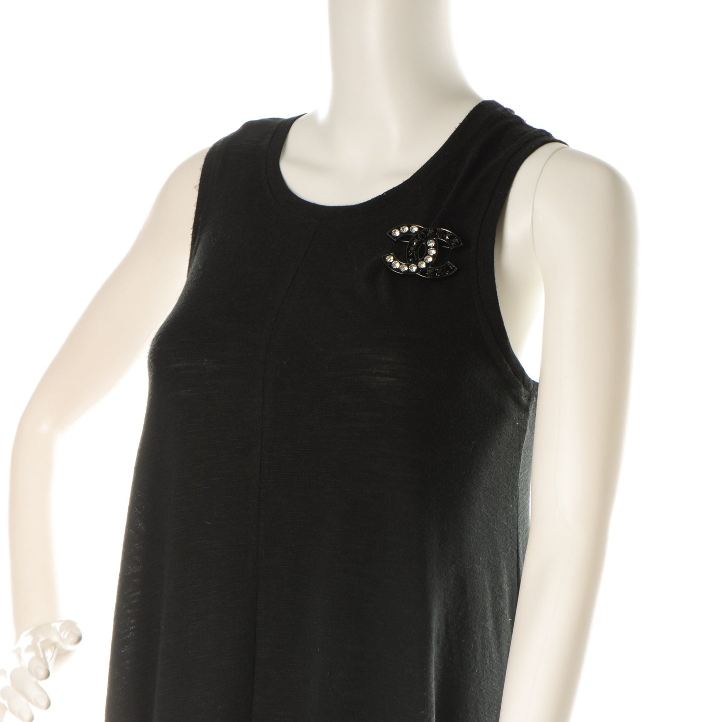 Crystal CC Brooch Black