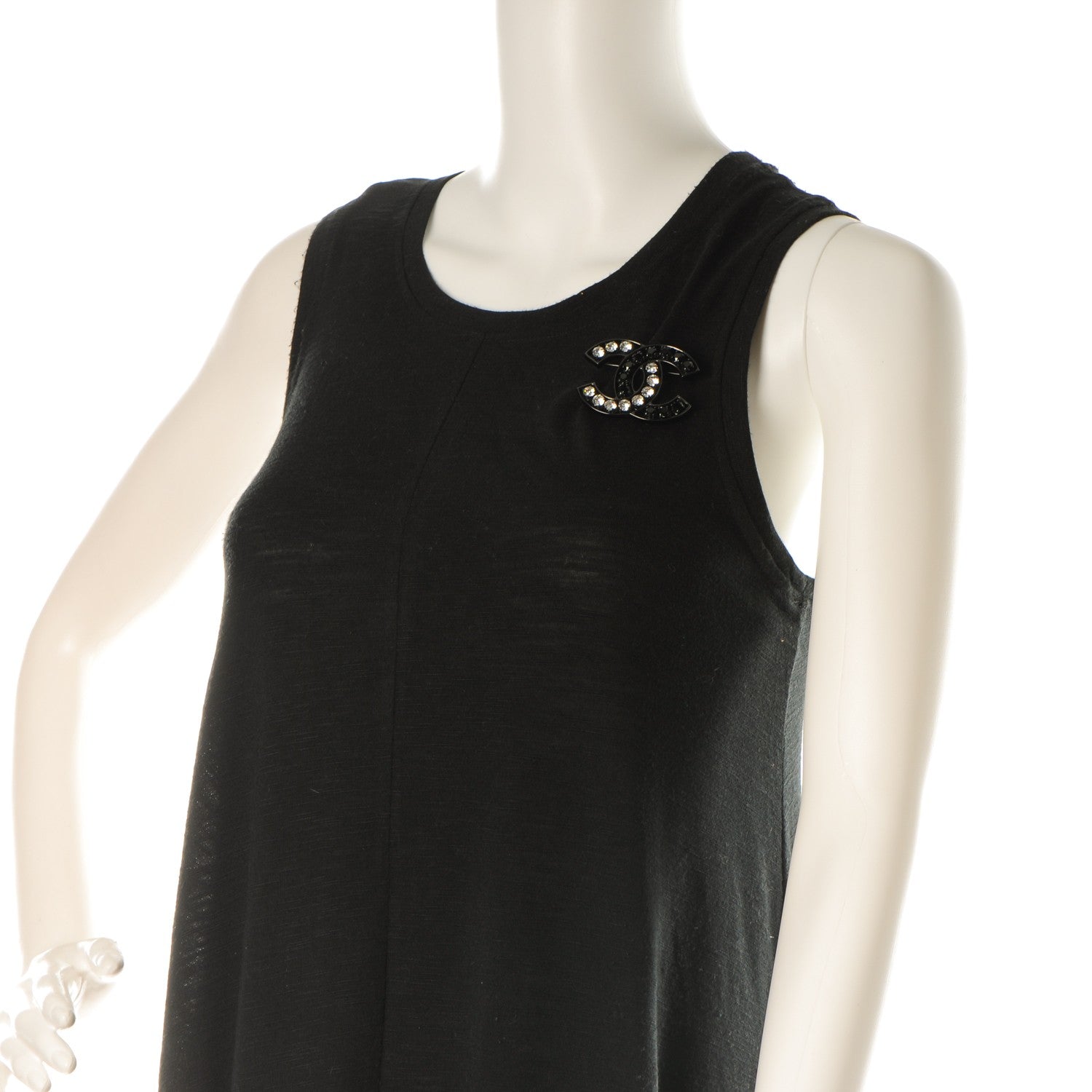 Chanel Crystal CC Brooch Black 2 of 5