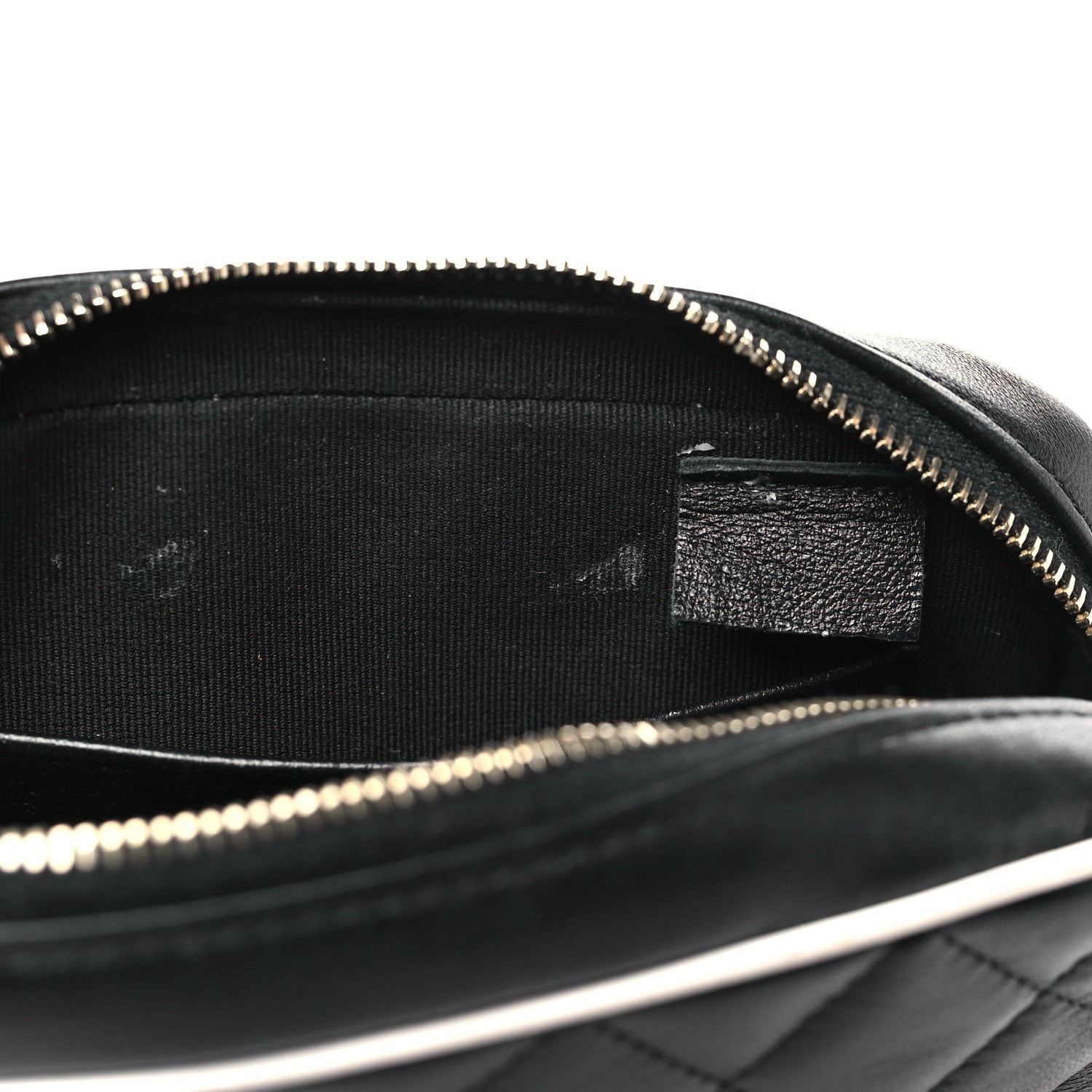 Chanel Lambskin Resin Quilted Chain Camera Bag Black White 11 of 11