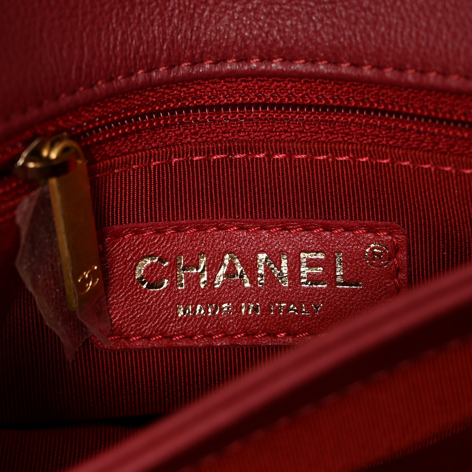 Chanel Grained Calfskin Snakeskin Small Chevron Chic Top Handle Flap Red 6 of 10