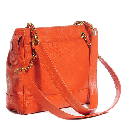 Chanel Caviar CC Shoulder Bag Orange 3 of 9