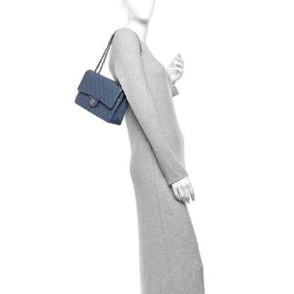 Chanel Caviar Quilted Medium Double Flap Blue 2 of 11