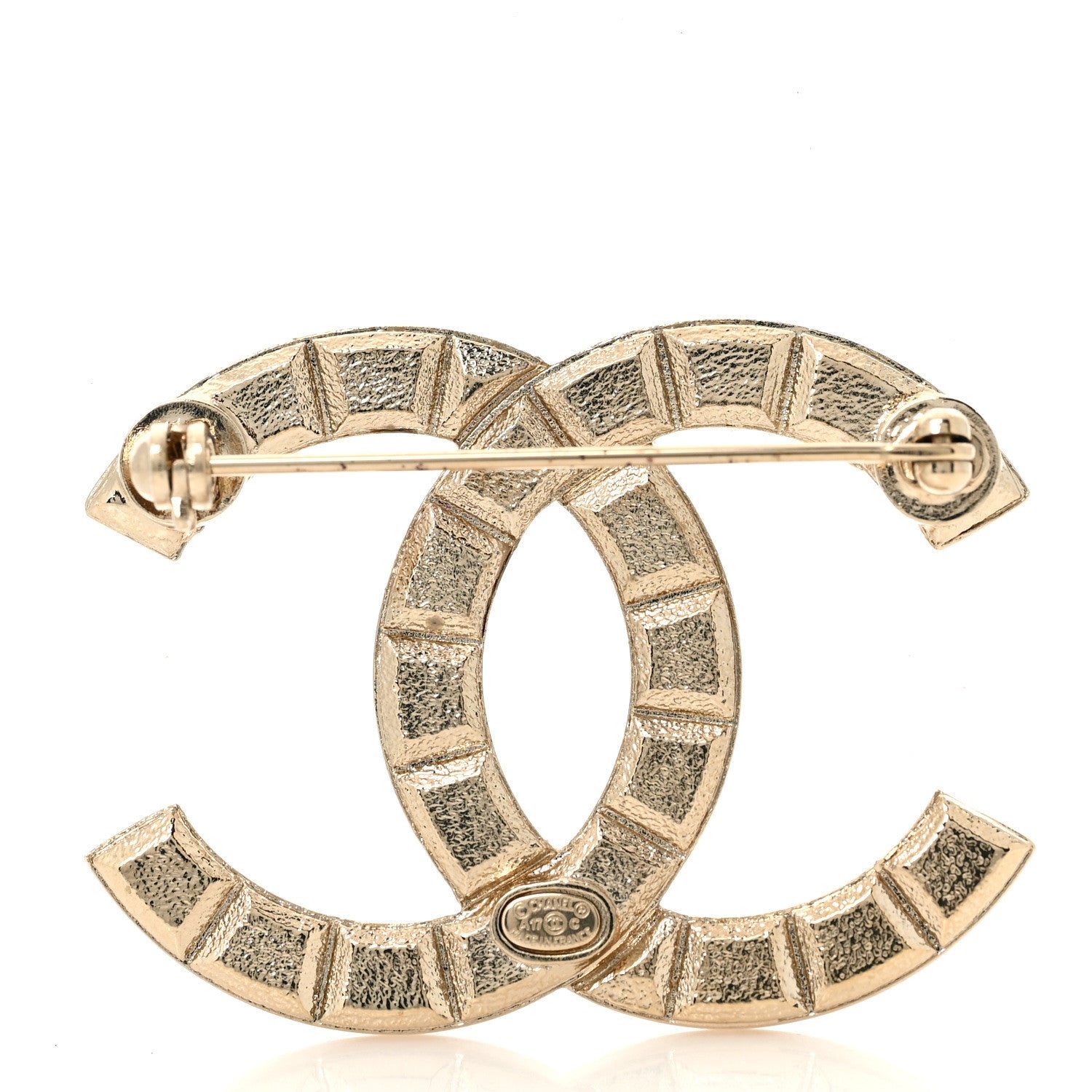 Chanel Studded CC Pin Brooch Gold 3 of 5