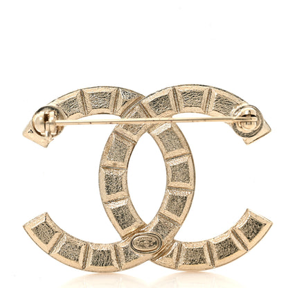 Chanel Studded CC Pin Brooch Gold 3 of 5