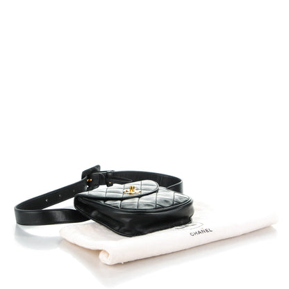 Chanel Lambskin Quilted Flap Waist Belt Bag 80 32 Black 4 of 12