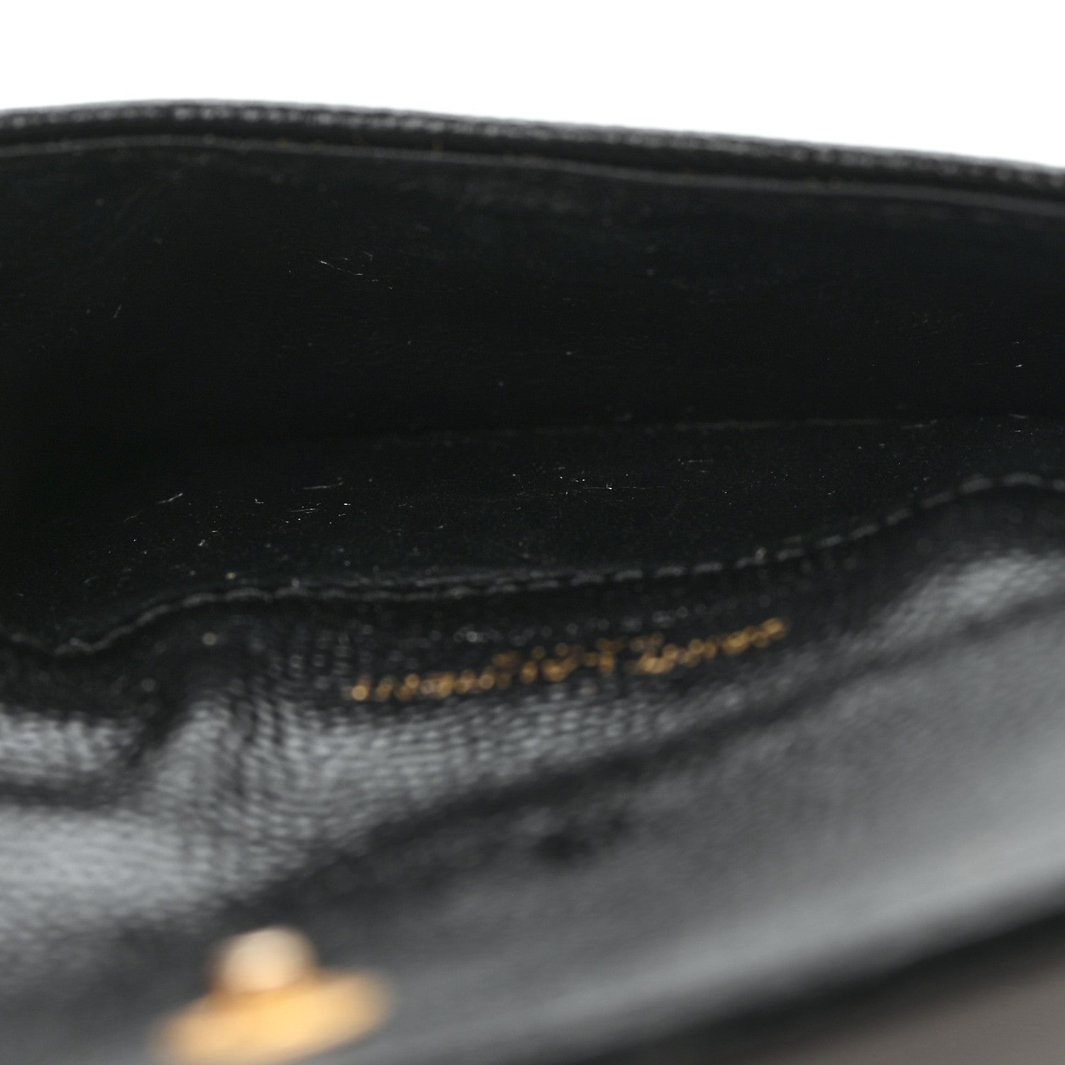 Saint Laurent Grain De Poudre Matelasse Chevron Monogram Compact Wallet Black 6 of 8