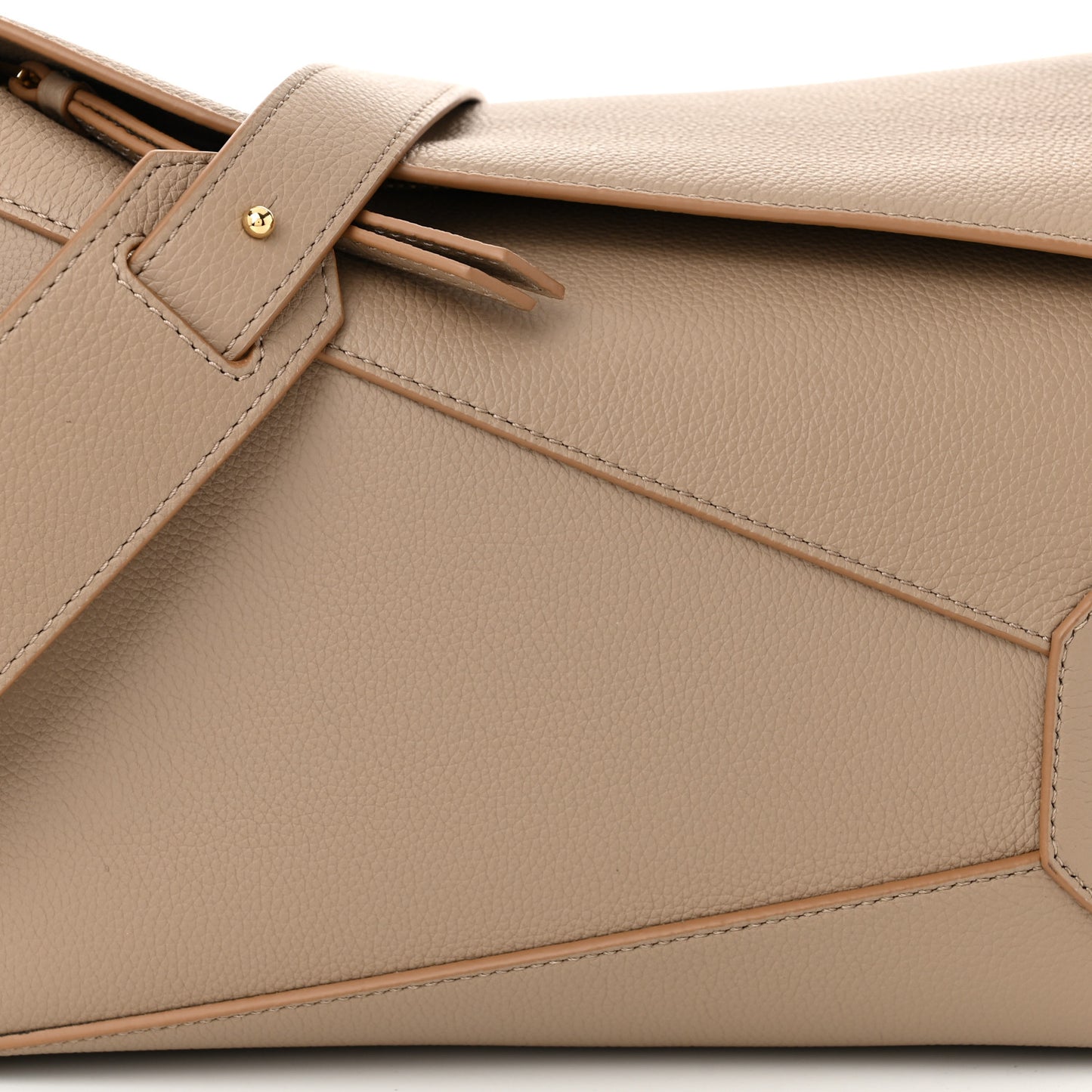 Soft Grained Calfskin Medium Puzzle Edge Bag Sand