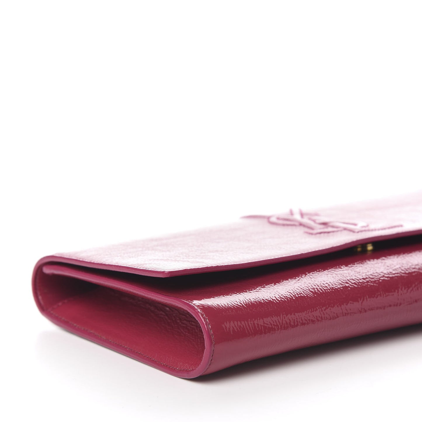 Textured Patent Monogram Large Belle De Jour Clutch Fuchsia