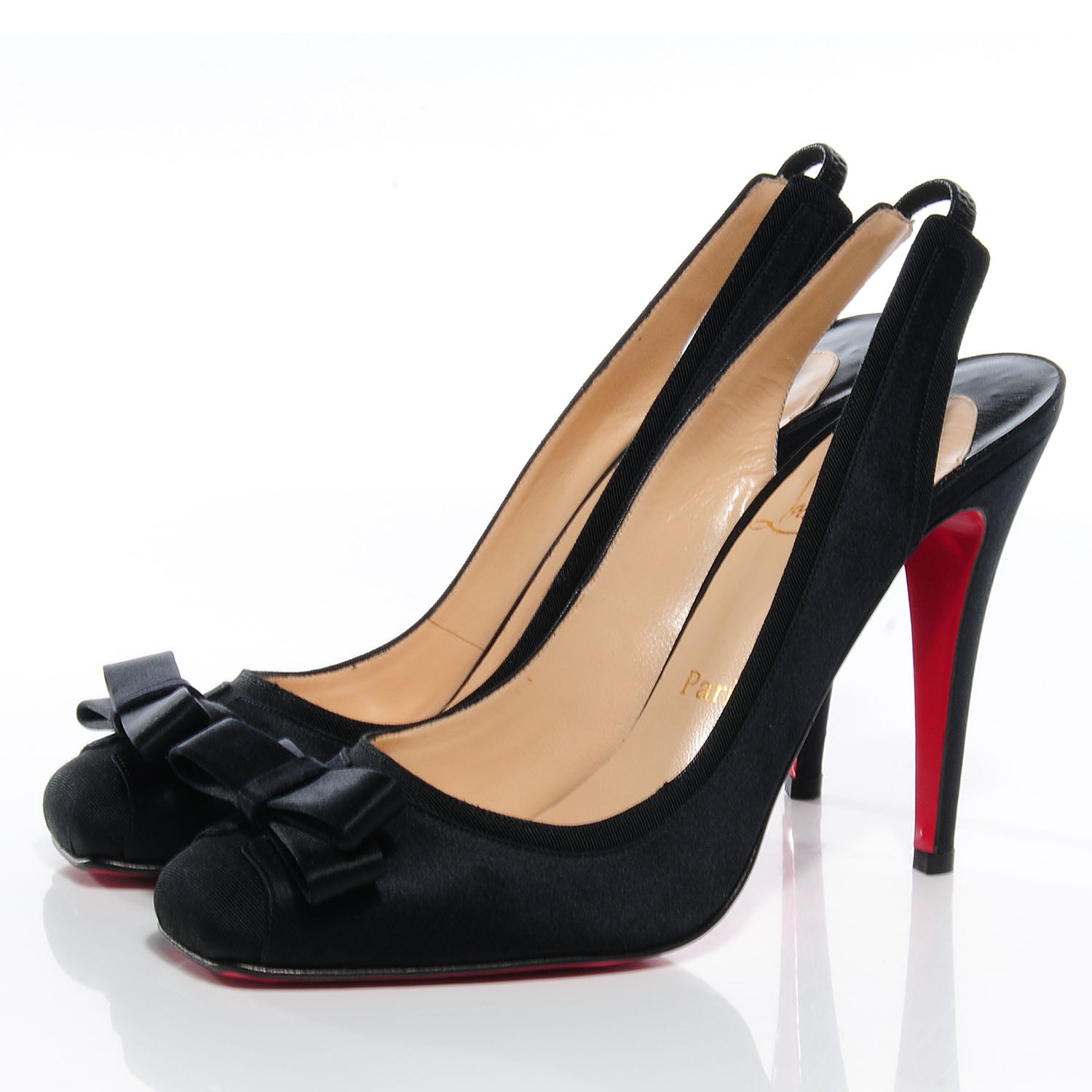 Christian Louboutin Crepe Satin Nooka 100 Pumps 40 Black 3 of 9