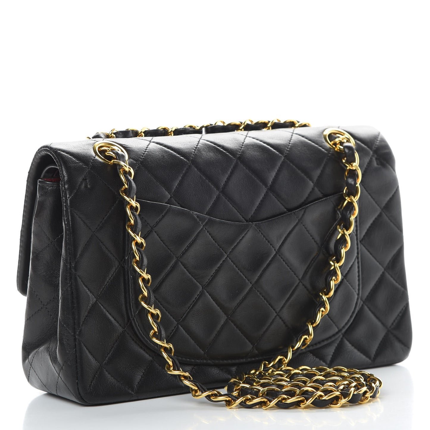Lambskin Quilted Small Double Flap Black