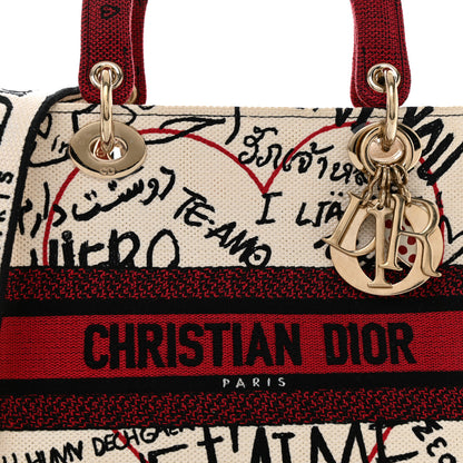 Christian Dior Canvas Medium DiorAmour Graffiti Lady D-Lite Latte 8 of 10
