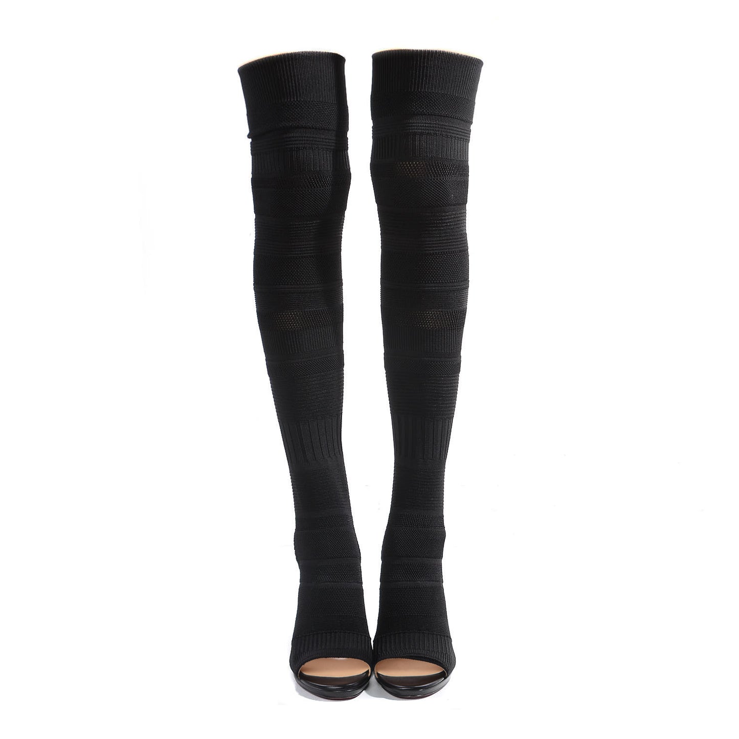 Maille Tricot Nappa Cheminetta 120 Tall Sock Boots 40 Black