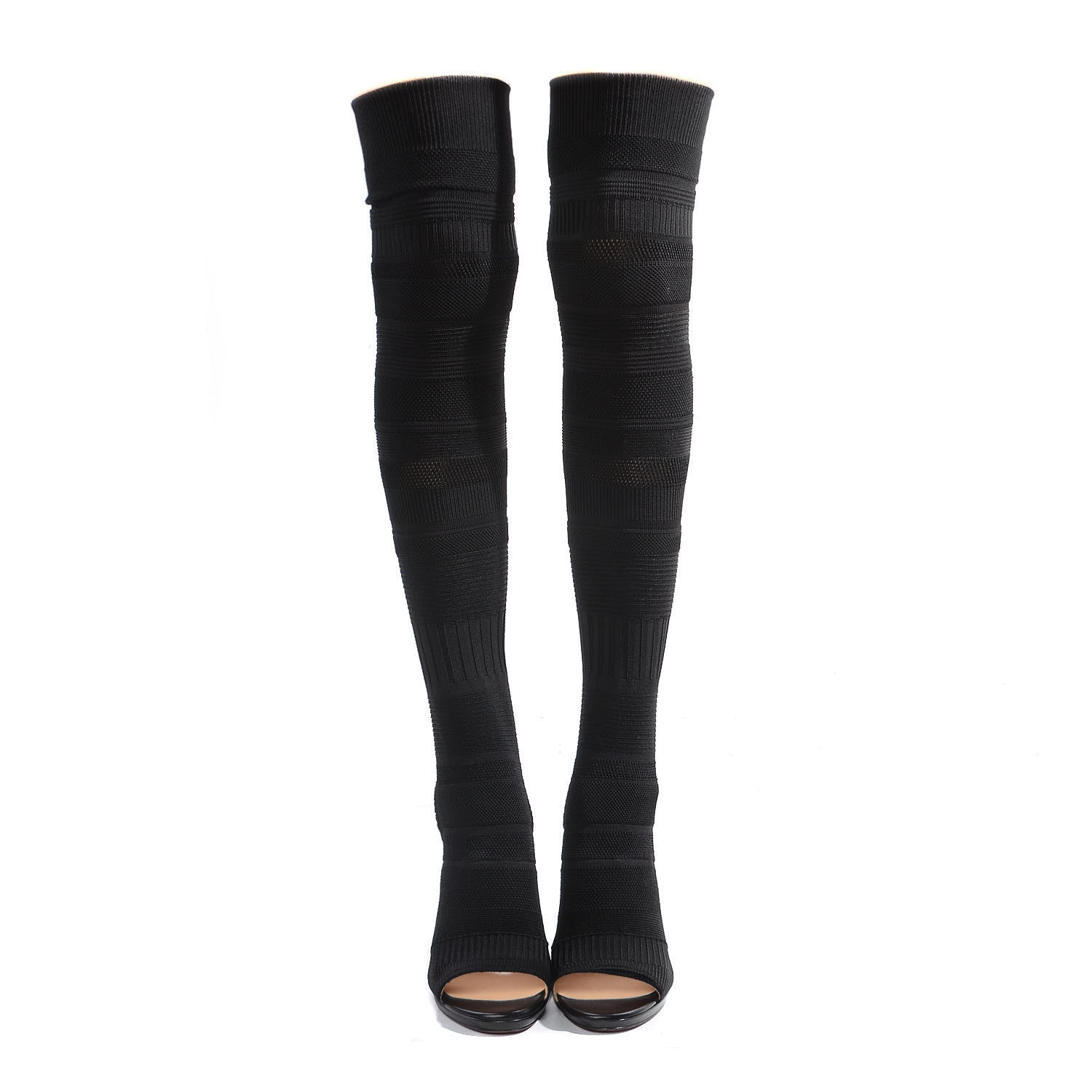 Christian Louboutin Maille Tricot Nappa Cheminetta 120 Tall Sock Boots 40 Black 2 of 6