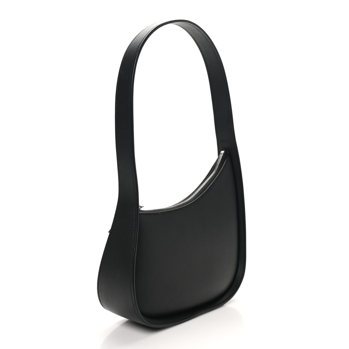 Smooth Calfskin Half Moon Shoulder Bag Black