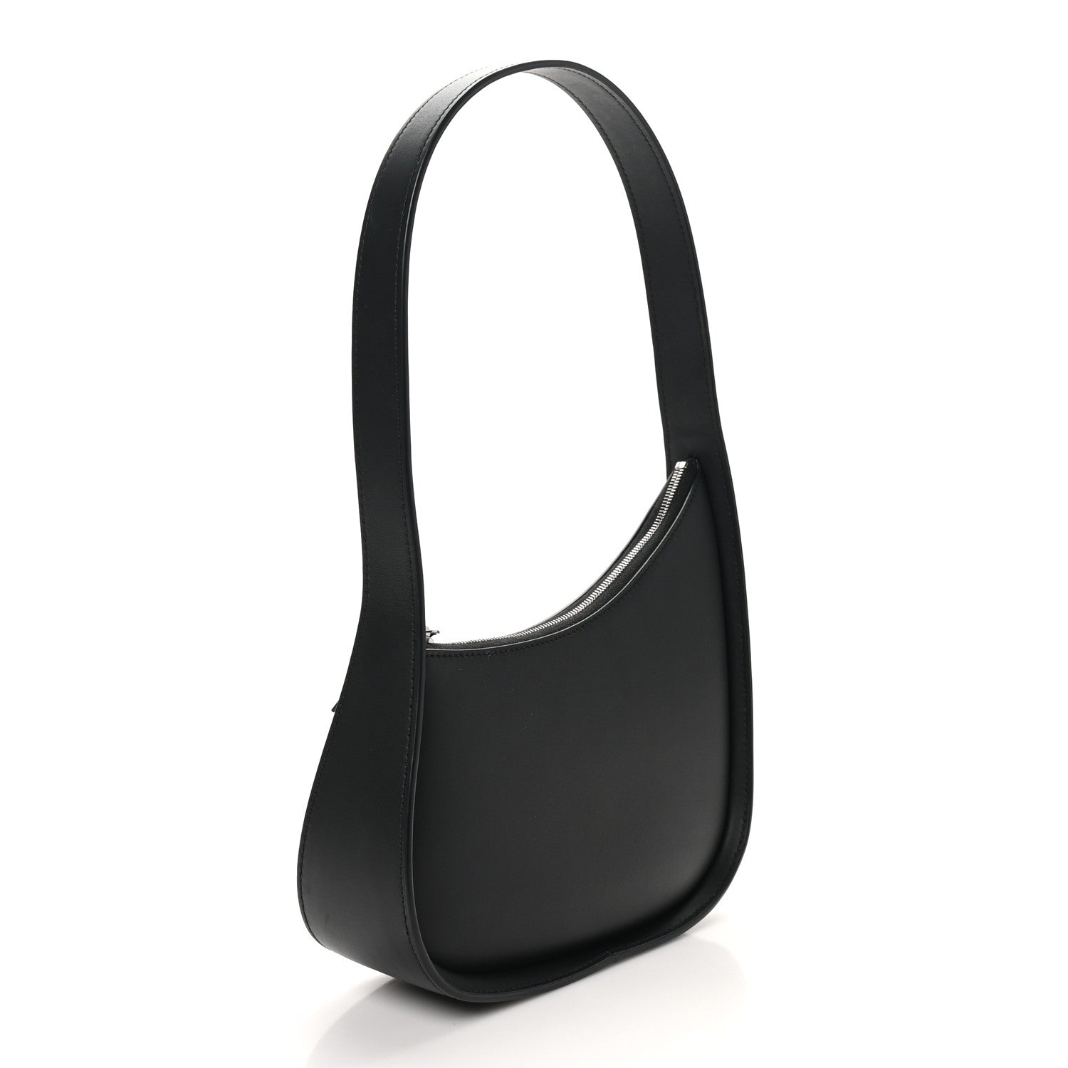 The Row Smooth Calfskin Half Moon Shoulder Bag Black 3 of 9