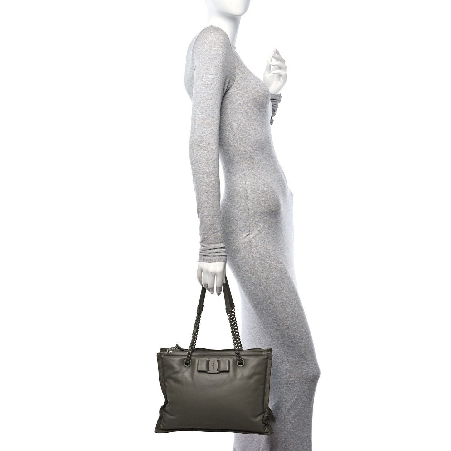 Calfskin Viva Bow Tote Green