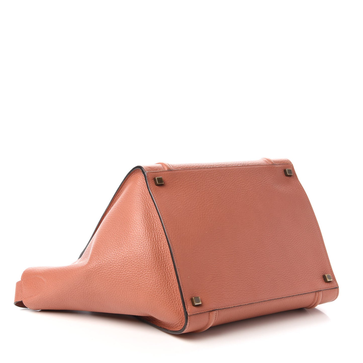 Shiny Grained Calfskin Medium Phantom Luggage Terracotta