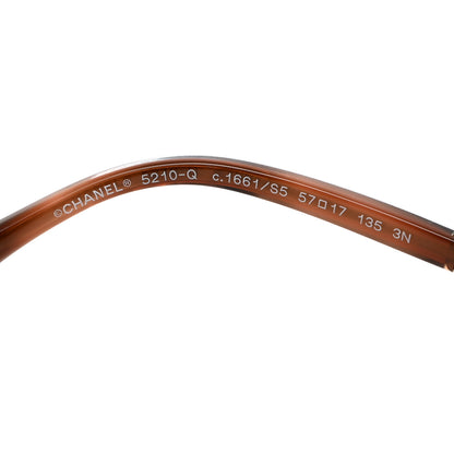 Chanel Acetate Metal Lambskin Chain Square Sunglasses 5210-Q Brown 5 of 8