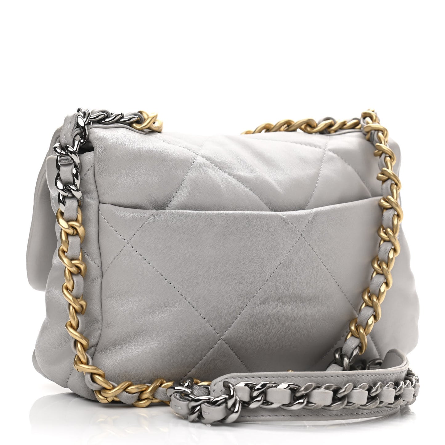 Lambskin Quilted Medium Chanel 19 Flap Grey
