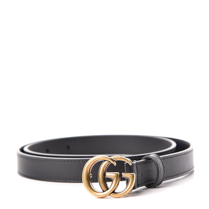 Gucci Calfskin Double G 20mm Belt 80 32 Black 1 of 7