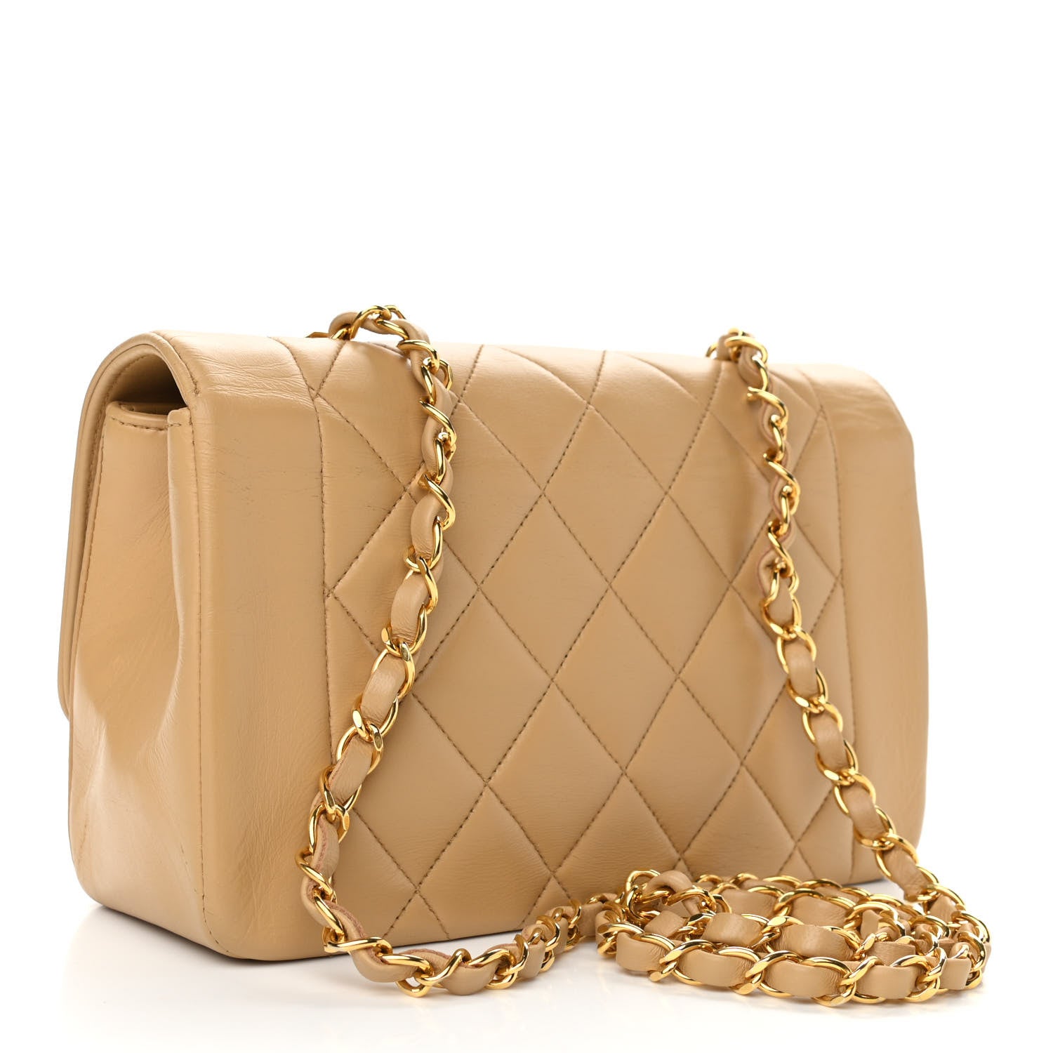 Chanel Lambskin Quilted Small Single Flap Beige 3 of 10