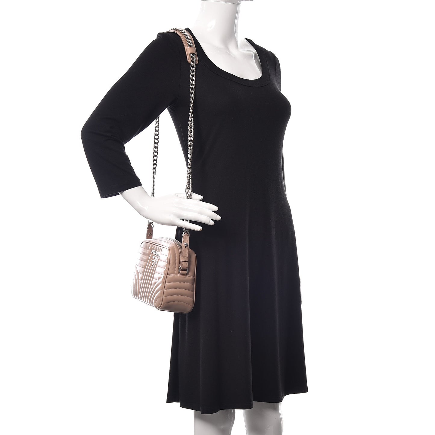 Soft Calfskin Diagramme Crossbody Bag Cipria
