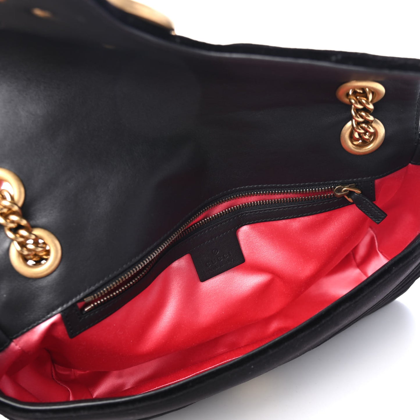 Velvet Matelasse Medium GG Marmont Shoulder Bag Black