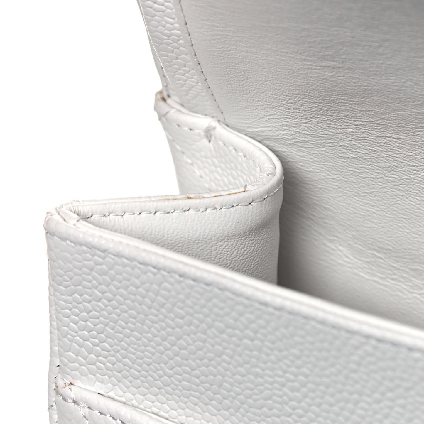 Caviar Quilted Maxi Double Flap White
