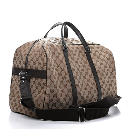 Gucci Monogram Dollar Calfskin Boston Duffle Bag Beige Ebony Testa di Moro Marrone Scuro 2 of 8
