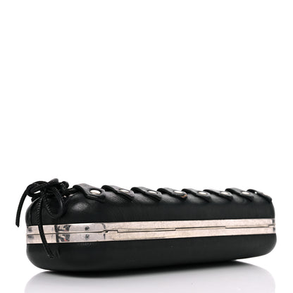 Alexander McQueen Lambskin Lace-Up Knucklebox Clutch Black 5 of 19