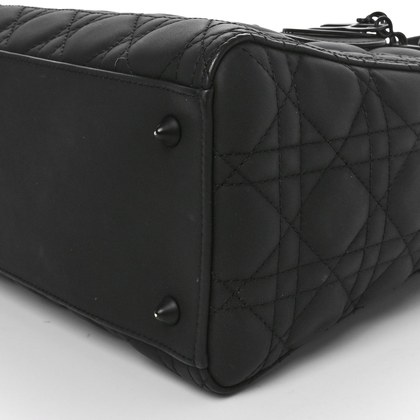 Ultra Matte Calfskin Cannage Medium Lady Dior Black