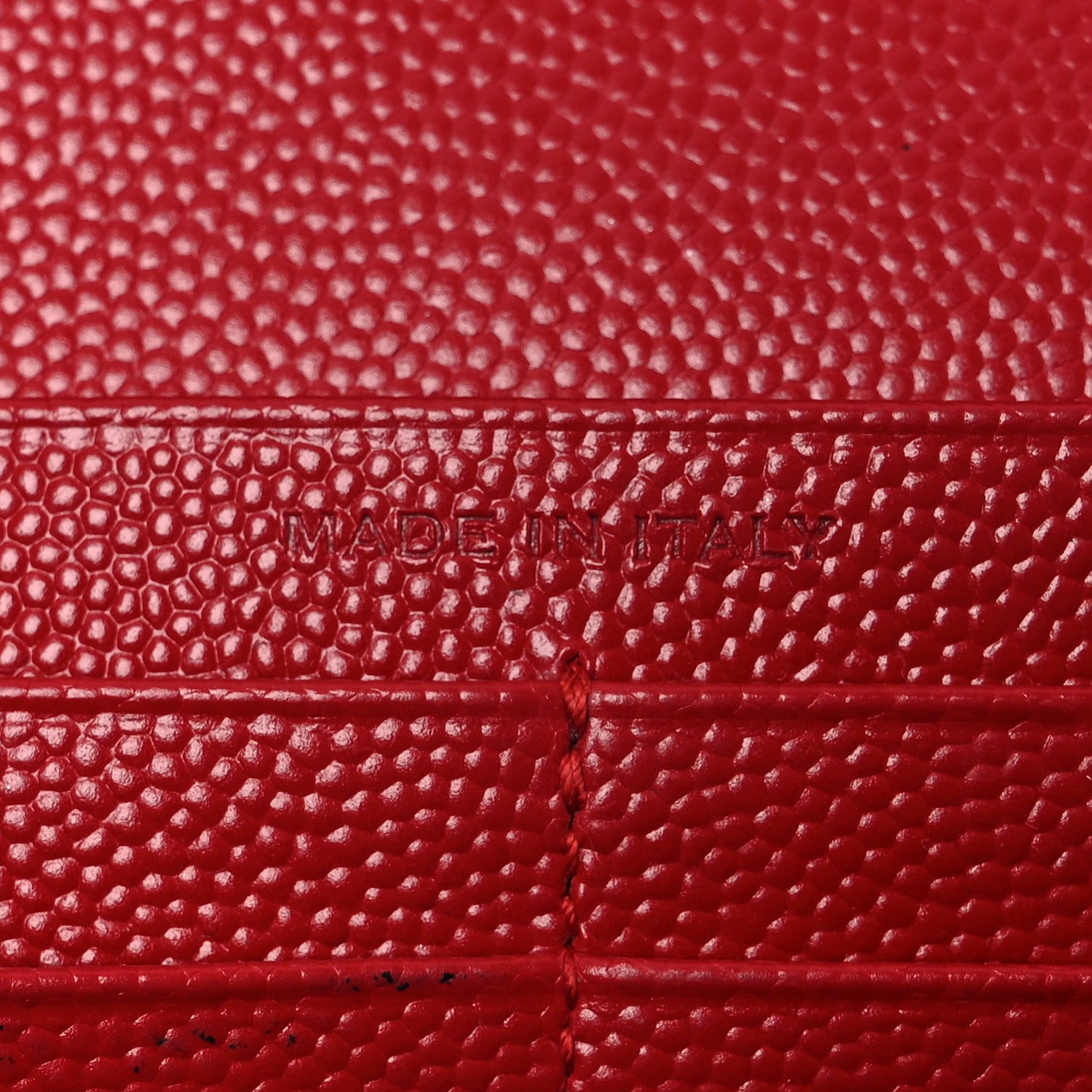 Saint Laurent Grain De Poudre Matelasse Chevron Monogram Chain Wallet Red 7 of 15