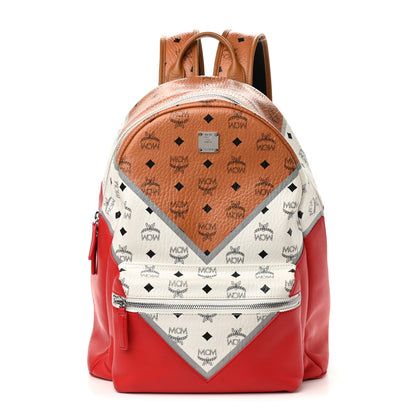 MCM Visetos Chevron Medium Colorblock Stark Backpack Red 1 of 11