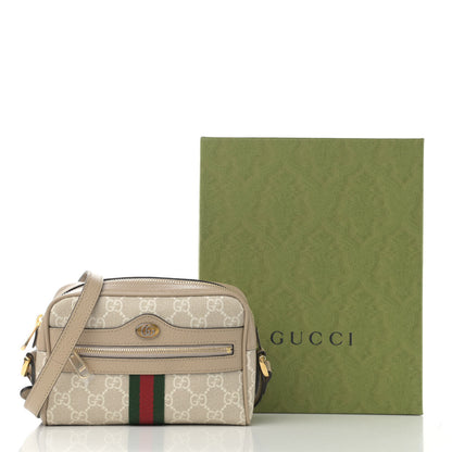 Gucci GG Supreme Monogram Textured Calfskin Web Mini Ophidia Shoulder Bag Beige Mystic White Oatmeal 11 of 11