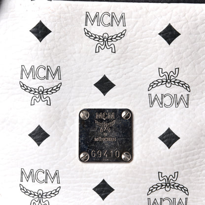 MCM Visetos Tote White Black 11 of 16