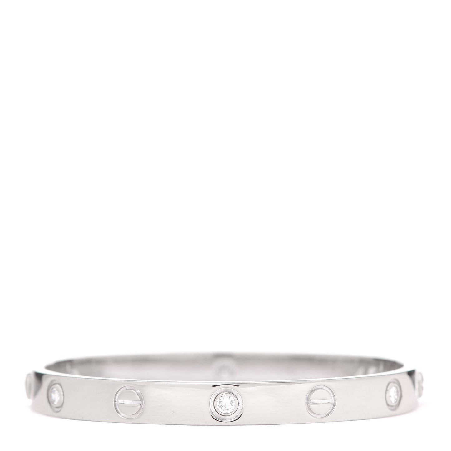 18K White Gold 6 Diamond LOVE Bracelet 16
