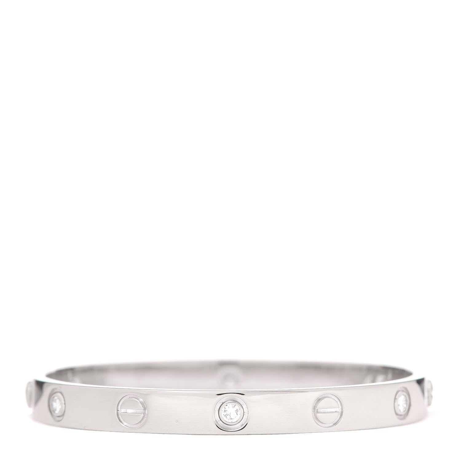 Cartier 18K White Gold 6 Diamond LOVE Bracelet 16 3 of 6