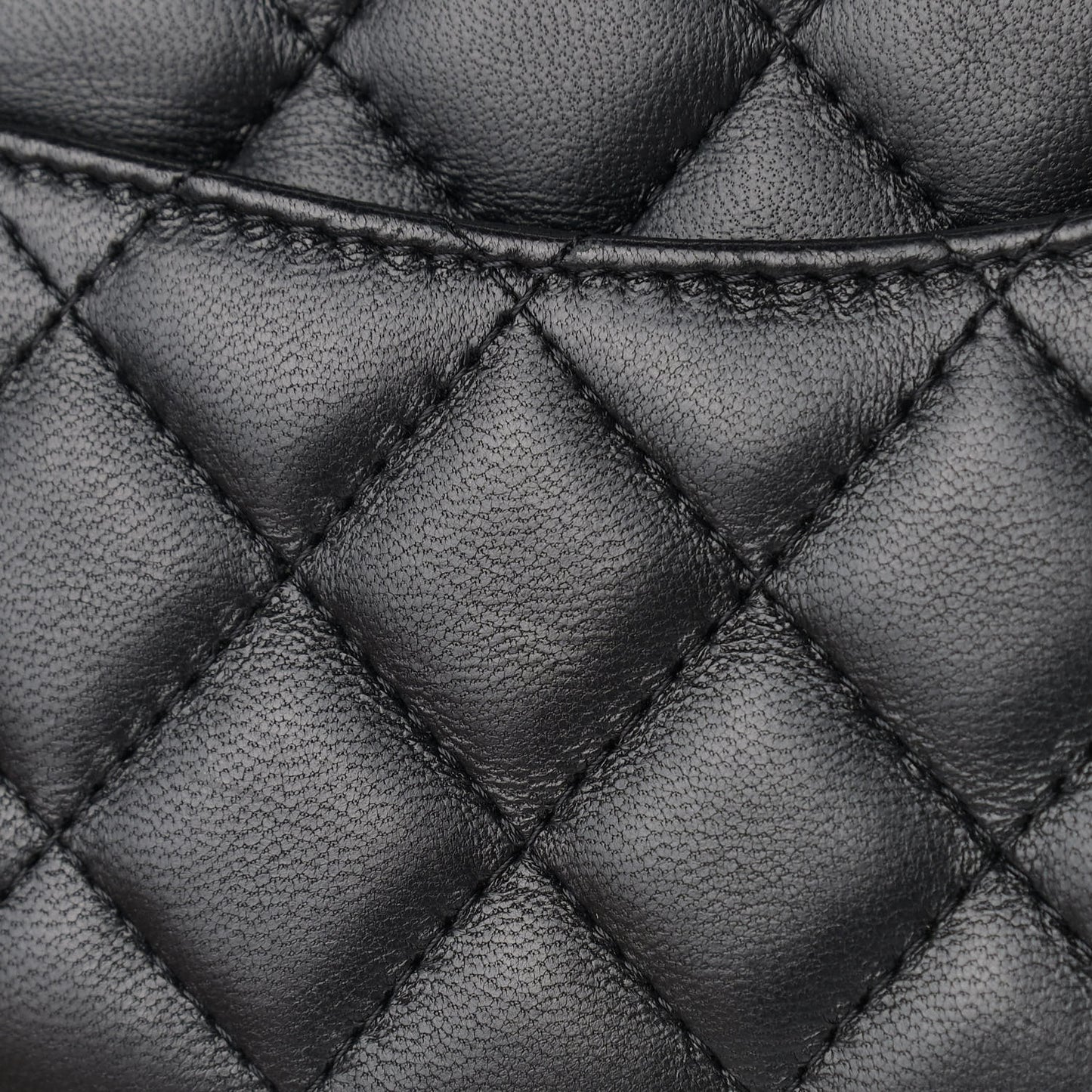 Lambskin Quilted Mini Square Flap Black