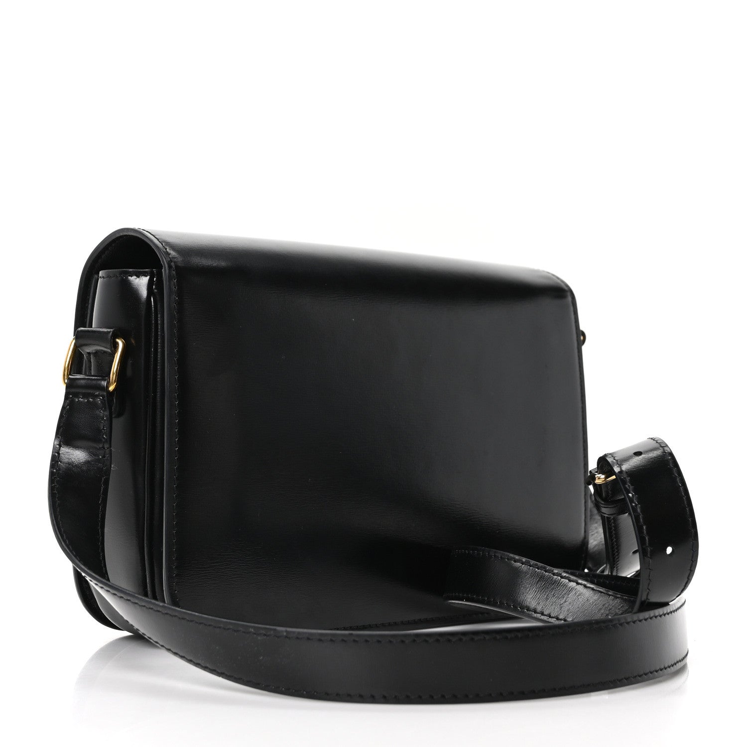 Celine Shiny Calfskin Medium Triomphe Black 3 of 10