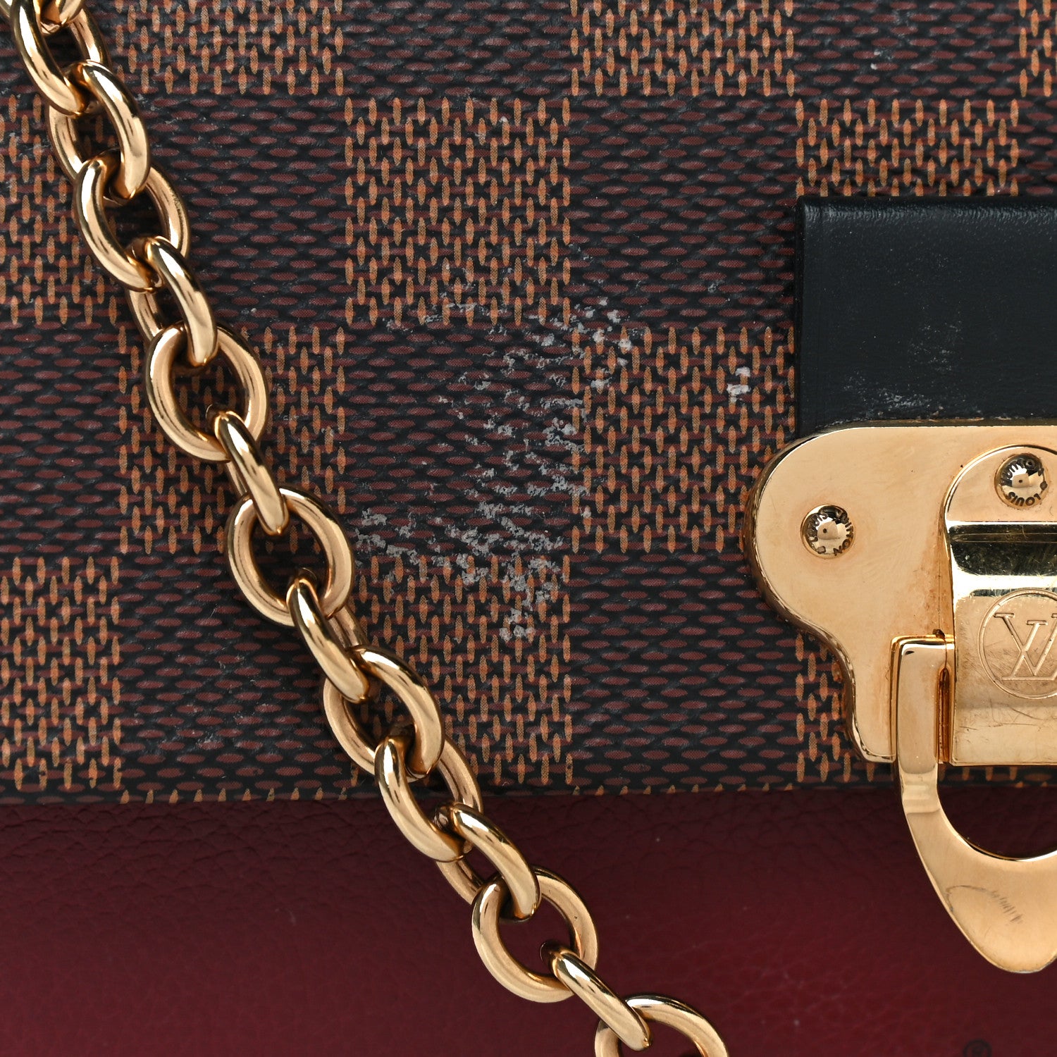 Louis Vuitton Damier Ebene Vavin Chain Wallet Red 14 of 16
