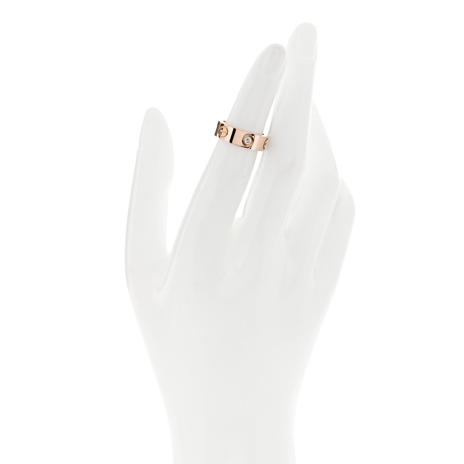 Cartier 18K Pink Gold 3 Diamond 5.5mm LOVE Ring 47 4 2 of 5