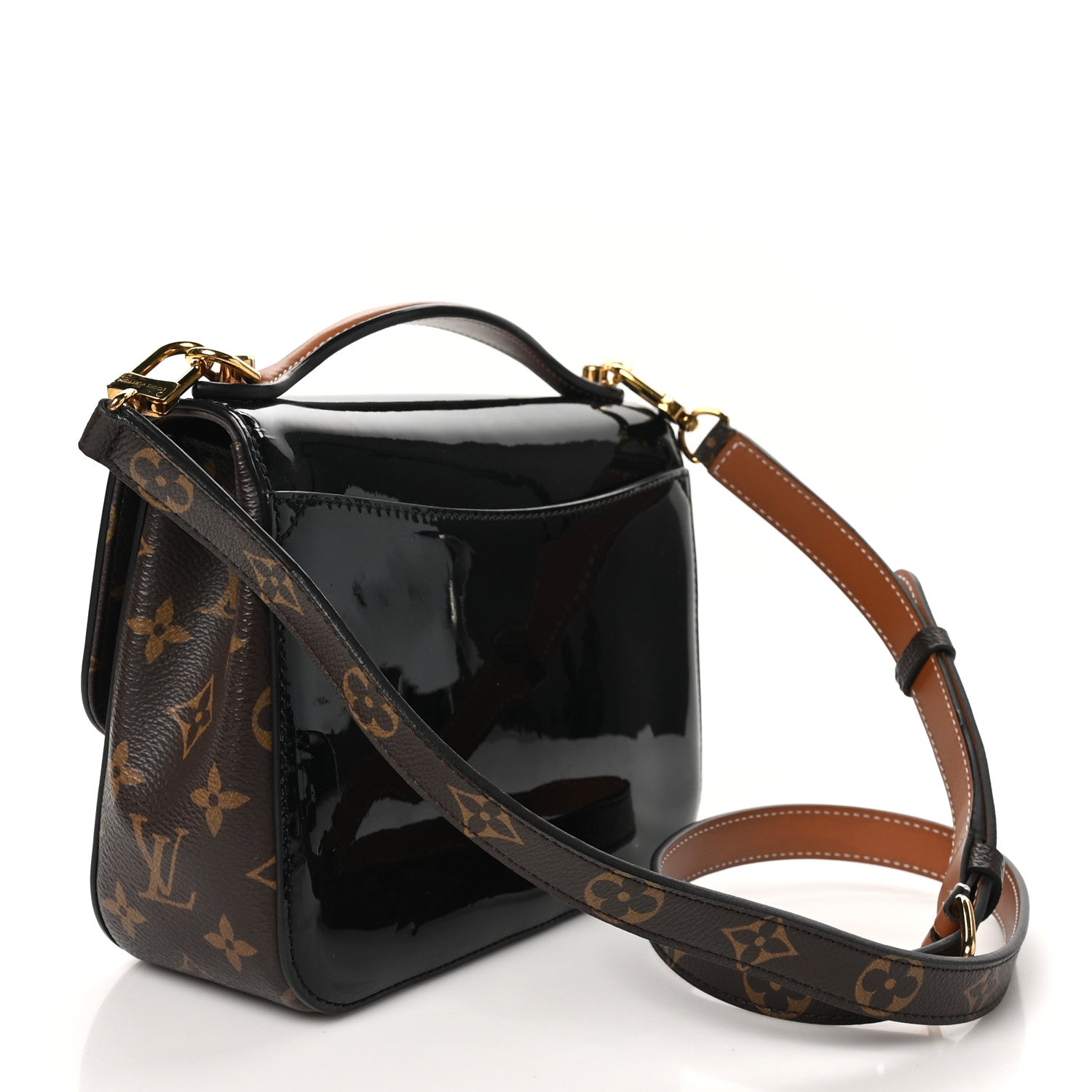 Louis Vuitton Patent Calfskin Monogram Cherrywood BB Black 3 of 9