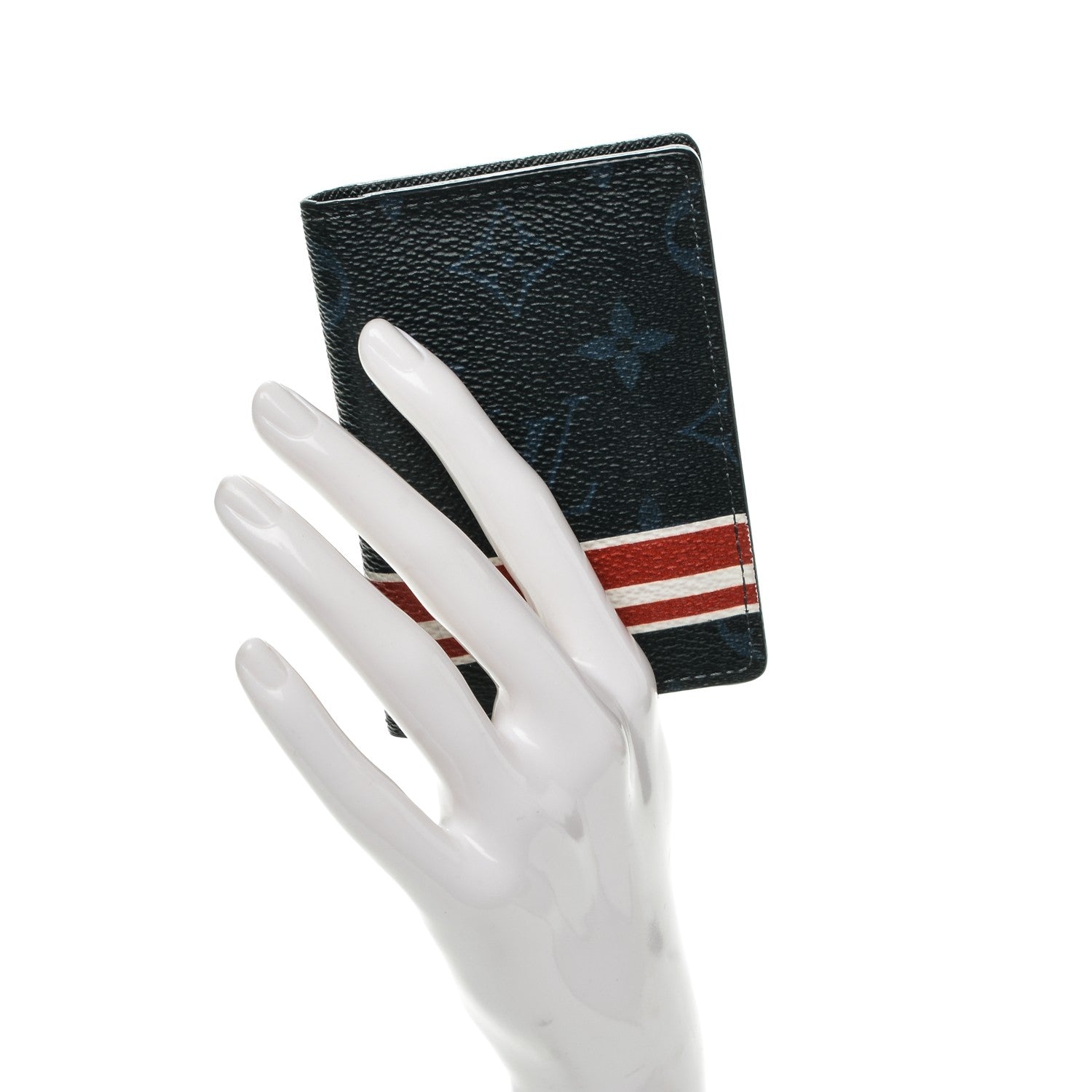 Louis Vuitton Monogram Cobalt Pocket Organizer NM Red Stripes 2 of 7