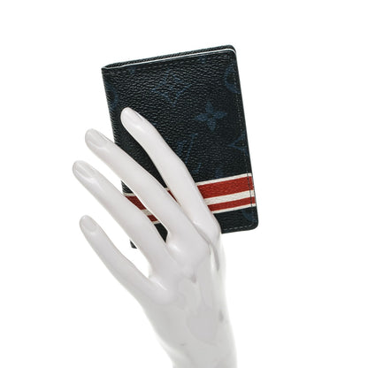 Louis Vuitton Monogram Cobalt Pocket Organizer NM Red Stripes 2 of 7