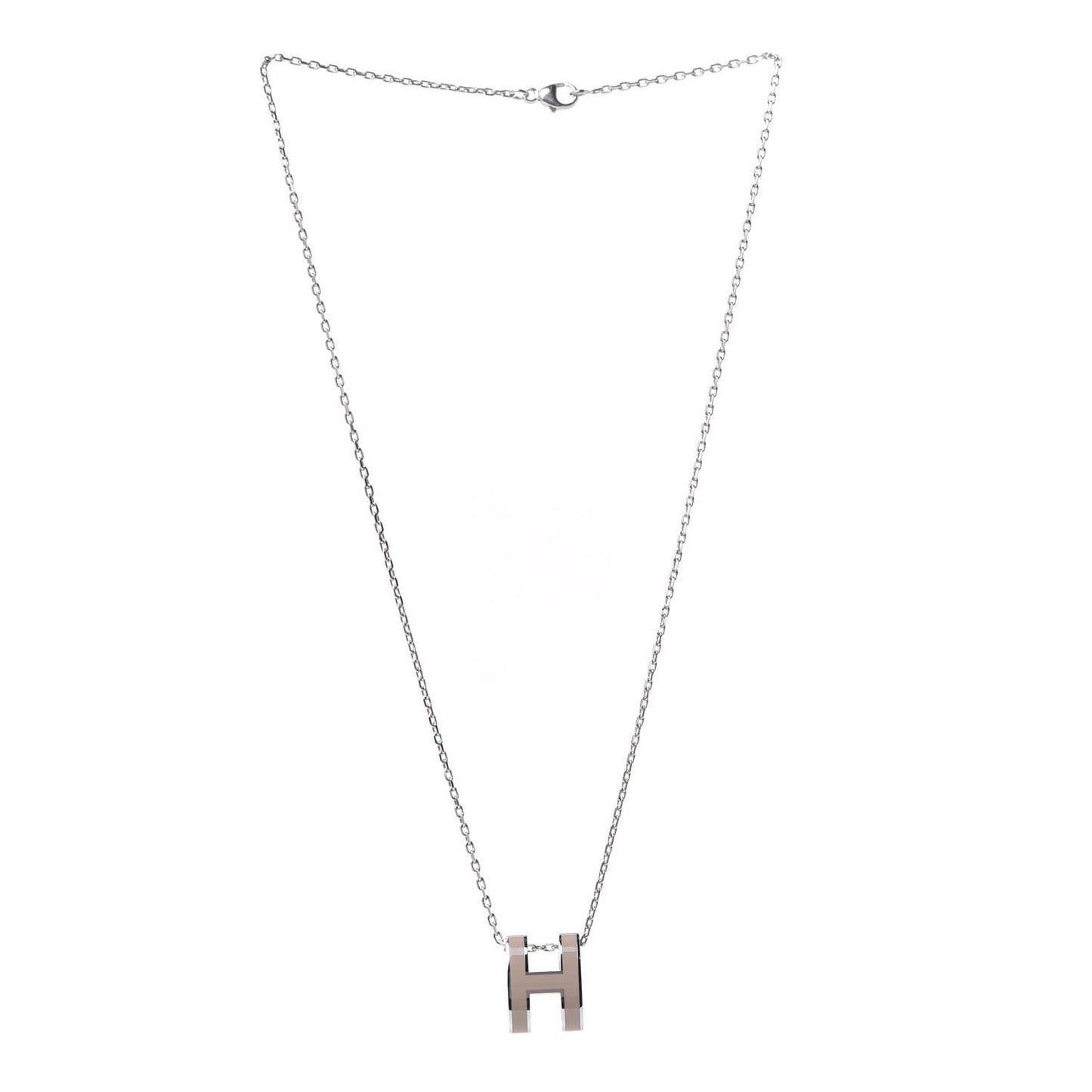 Lacquered Palladium Pop H Pendant Necklace Marron Glace