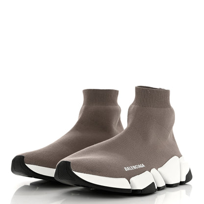 Balenciaga Technical 3D Recycled Knit Bi-Color Sole Womens Speed 2.0 Sneakers 41 Dark Beige White Black 3 of 8