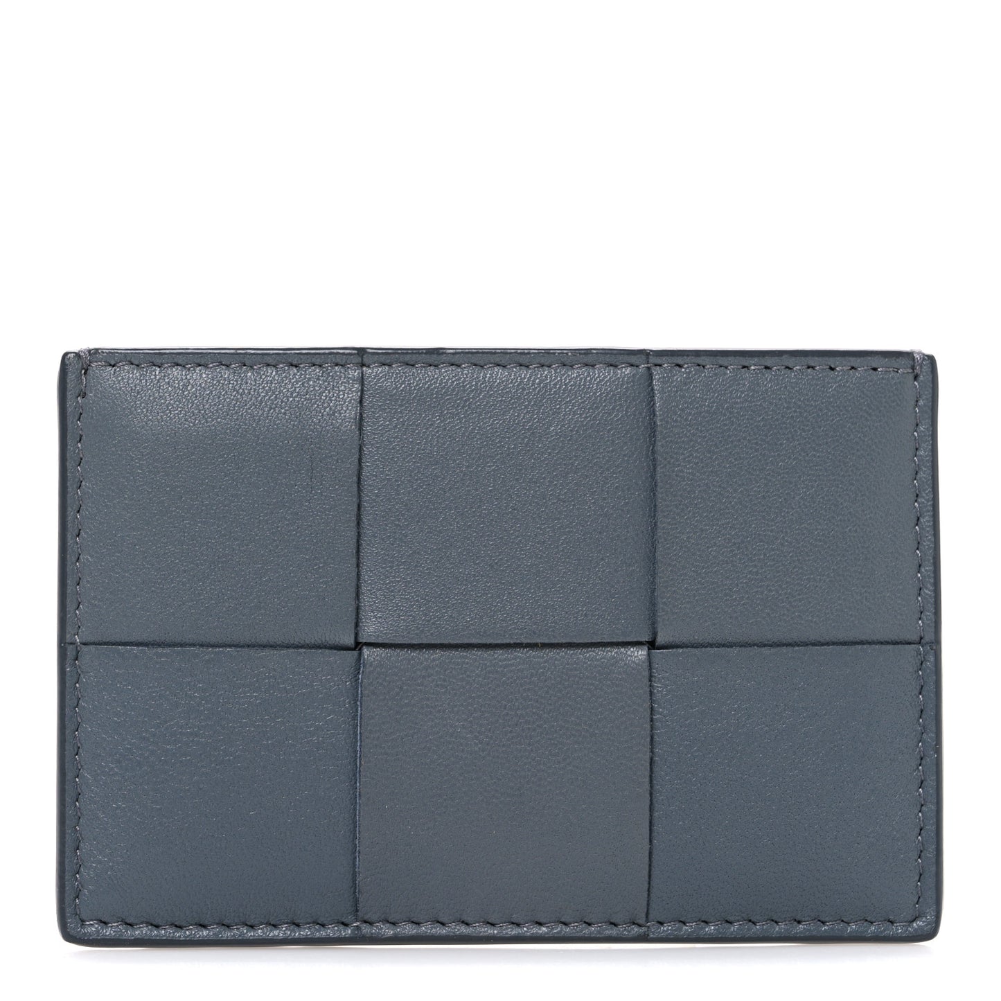 Nappa Intreccio Cassette Credit Card Holder Thunder