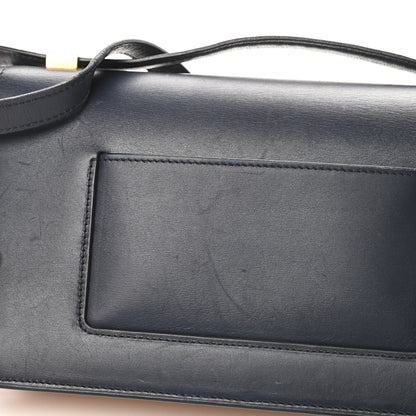 Celine Calfskin Suede Bi-Color Small Case Flap Navy Blue Yellow 17 of 18